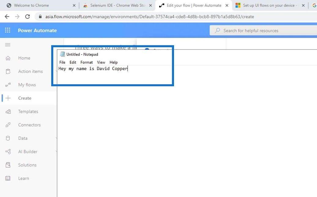 Microsoft Power Automate 中的 UI 流輸入
