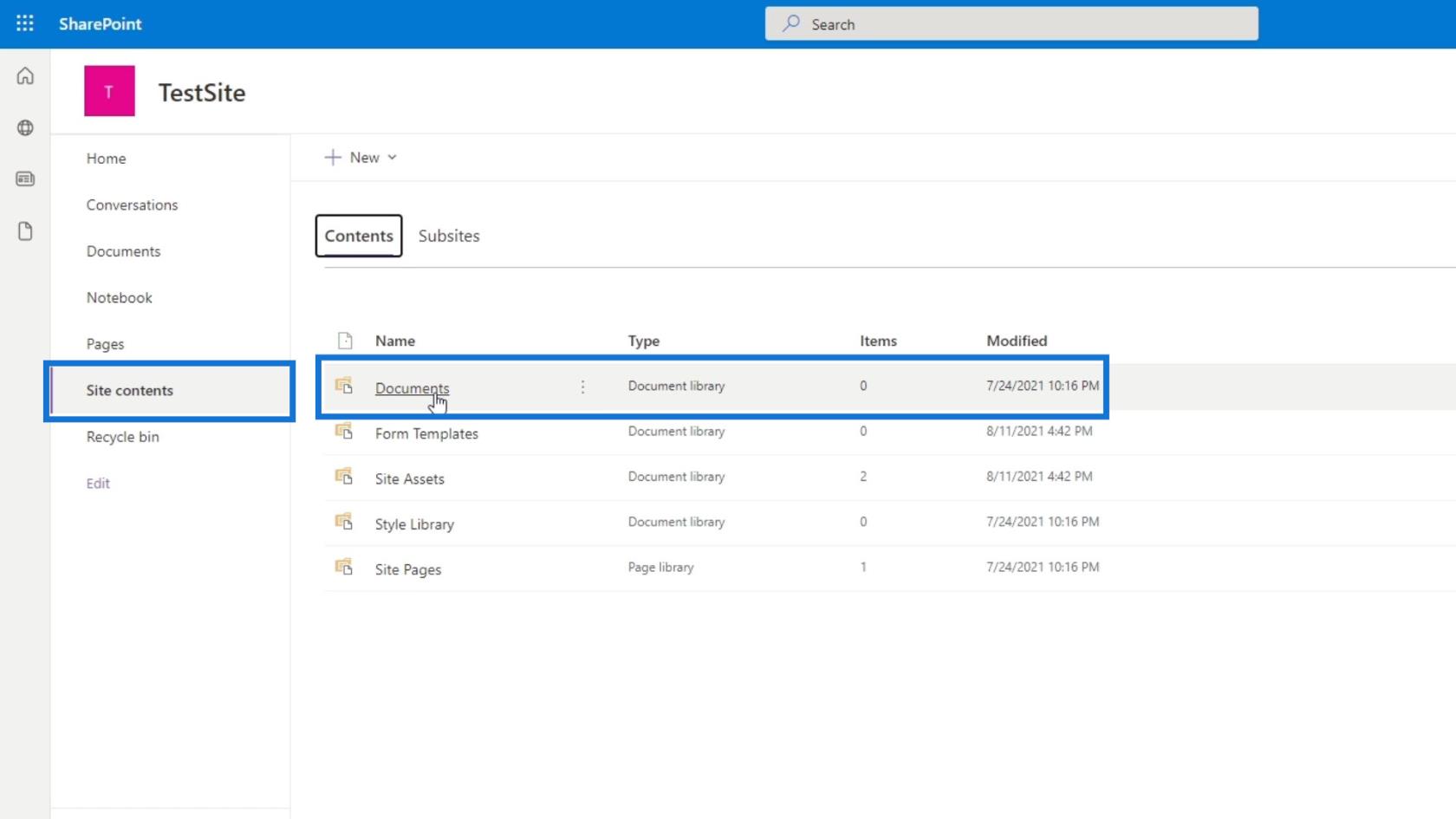 SharePoint 網站 |  佈局和菜單演練