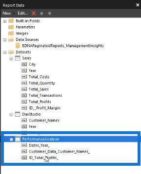 如何將數據集導入 Report Builder