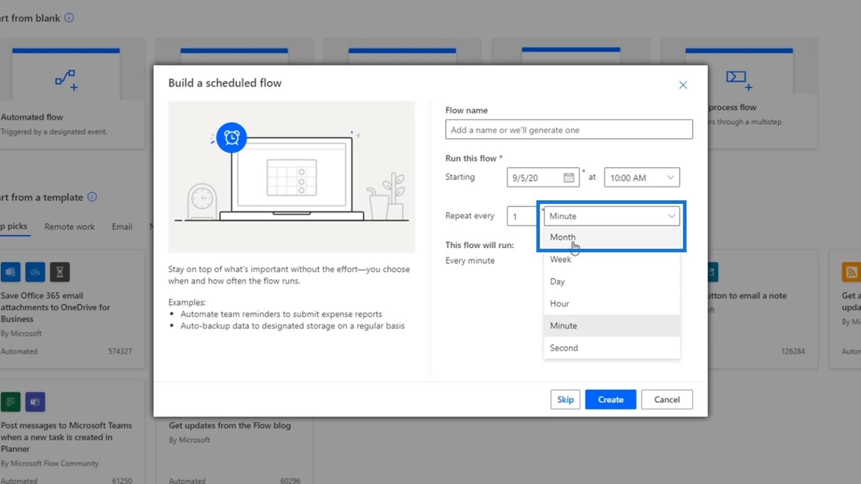 Microsoft Power Automate 中的計劃工作流