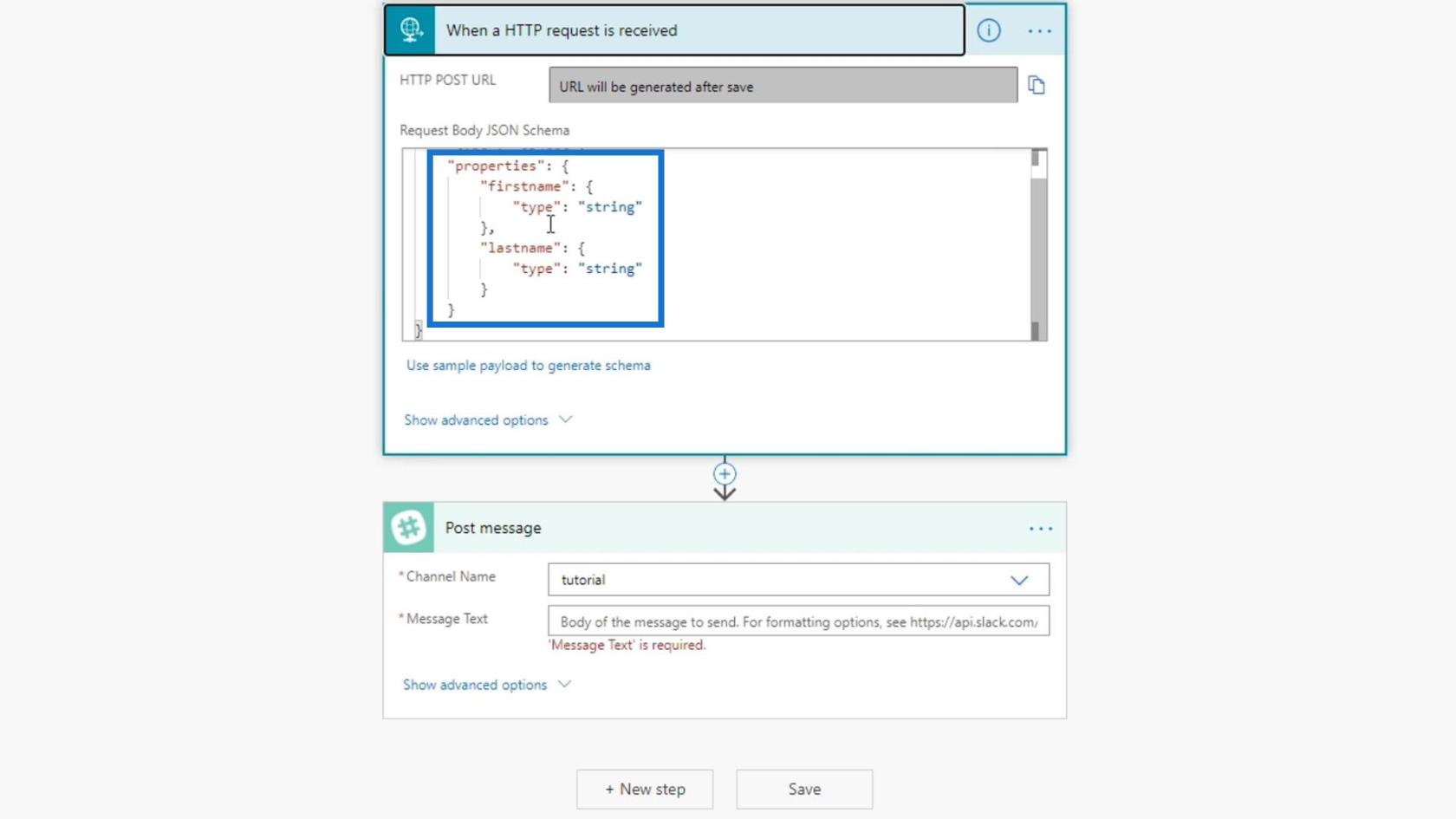Microsoft Flow HTTP トリガー |  Power Automate のチュートリアル