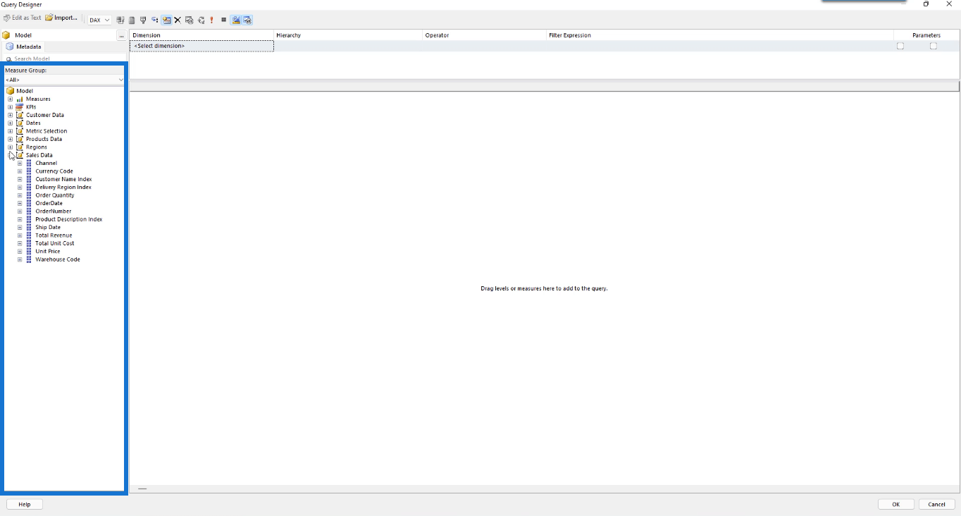如何將數據集導入 Report Builder