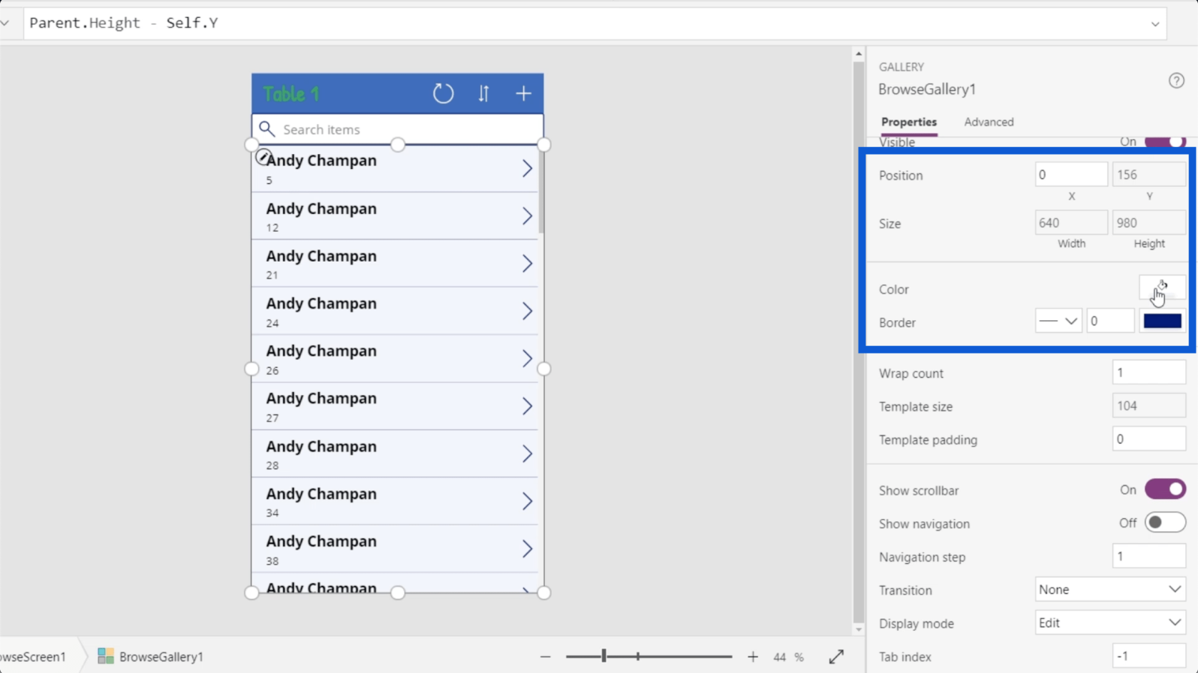 PowerApps ギャラリー: 概要