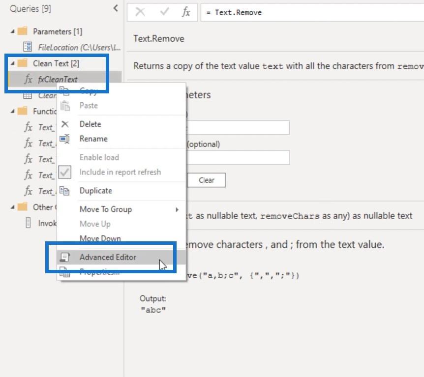 Power Query でのカスタム テキスト クリーニング関数の作成