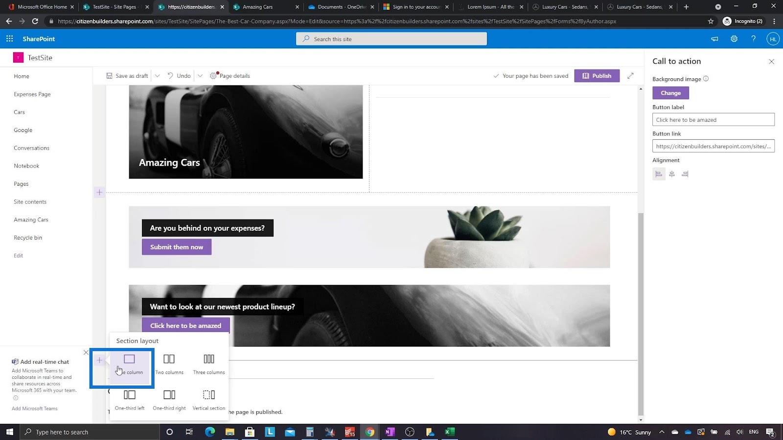 Übersicht und Erstellung der SharePoint-Homepage