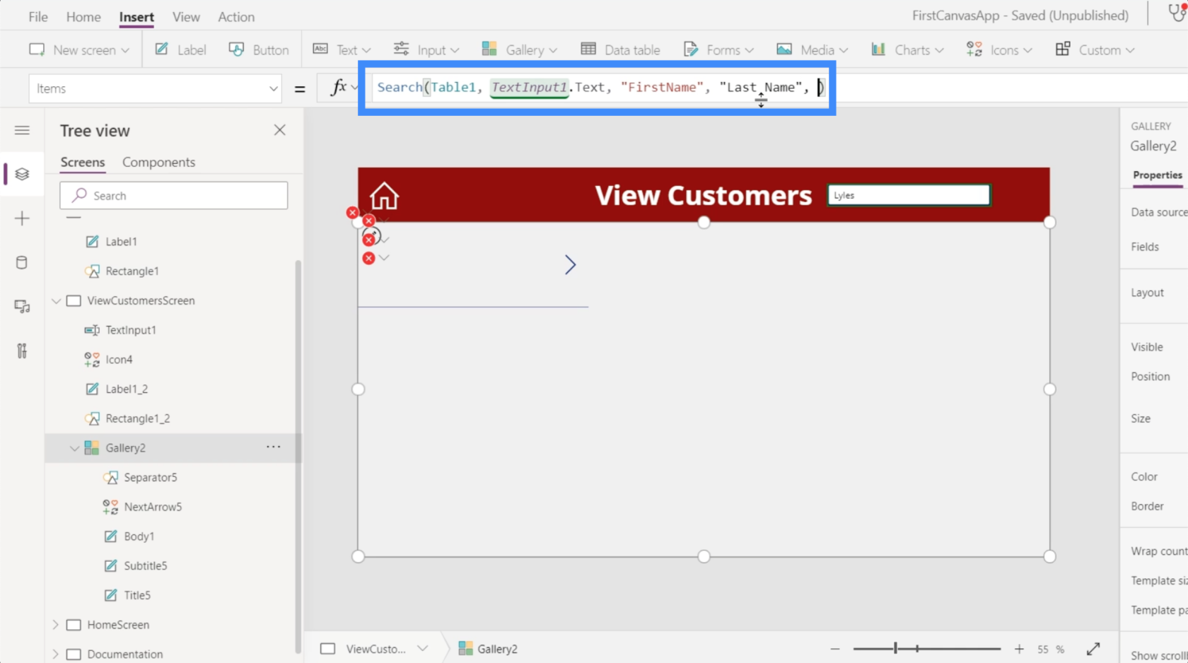 PowerApps 検索フィールド: 追加およびカスタマイズする方法