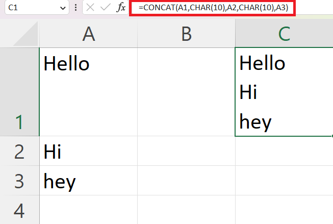 Excelのセルに複数行を追加する方法(3つの簡単な方法)