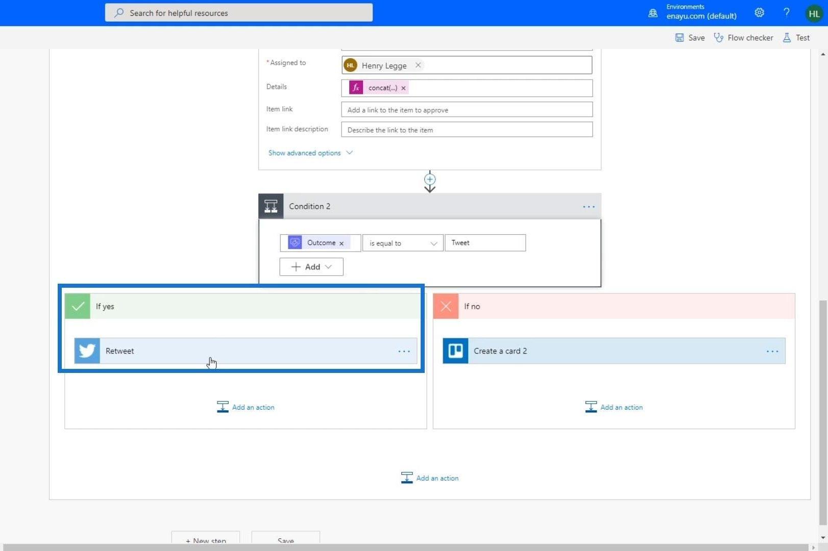 具有多個選項的 Microsoft Flow 批准