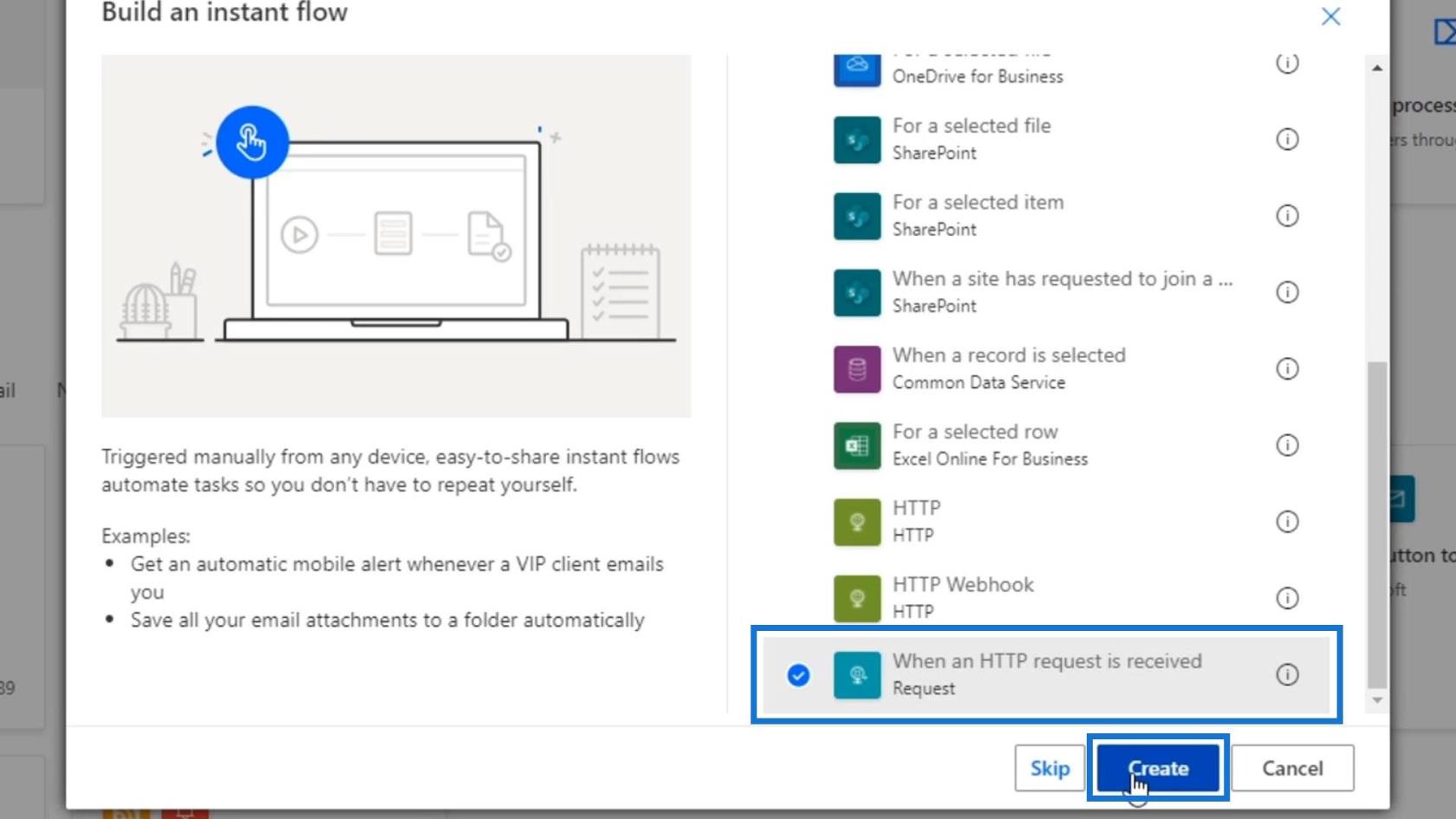 Microsoft Flow HTTP トリガー |  Power Automate のチュートリアル