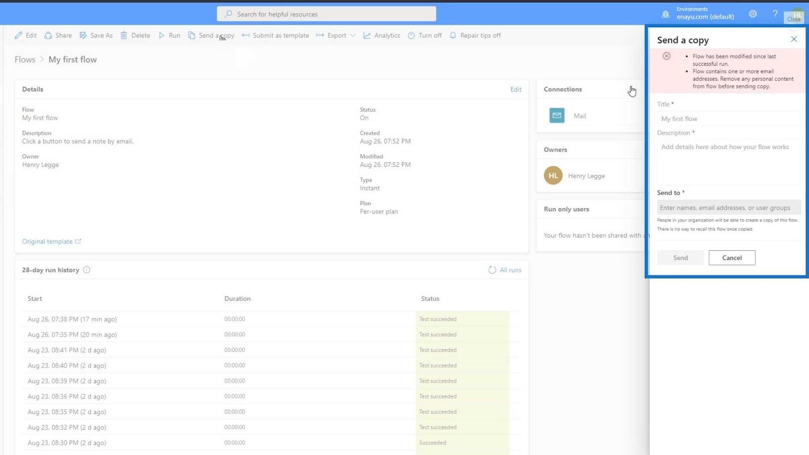 Microsoft Power Automate 中的工作流共享