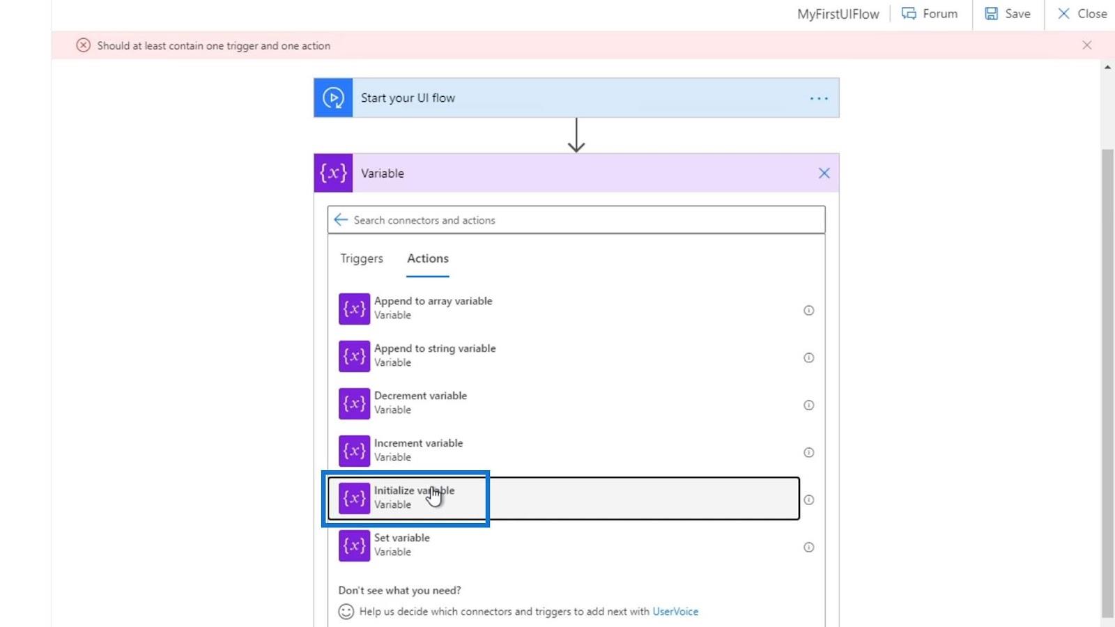 Microsoft Power Automate 中的 UI 流輸入