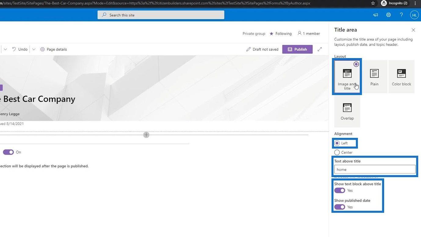 Übersicht und Erstellung der SharePoint-Homepage