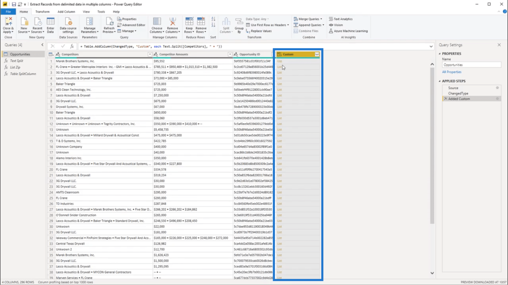 区切り文字で区切られたデータ – LuckyTemplates を使用したレコードの抽出
