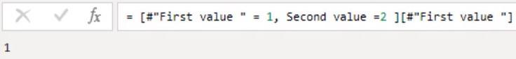 レコード値 – Power Query の構造化された値