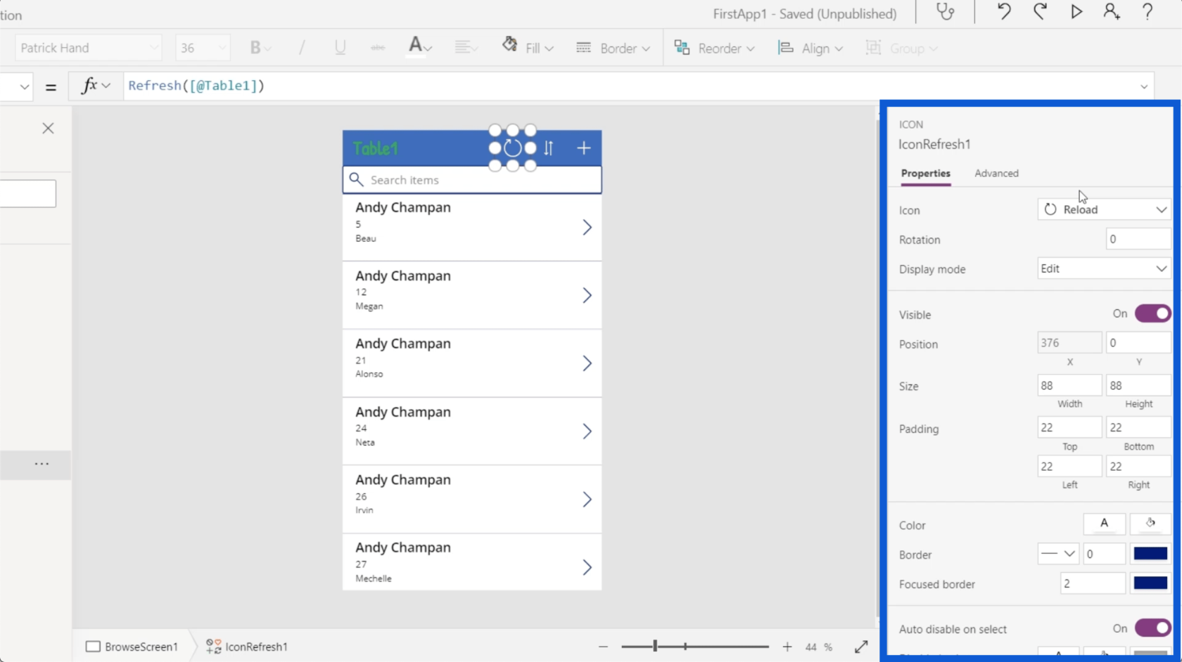 Power Apps 環境：正確設置應用程序元素