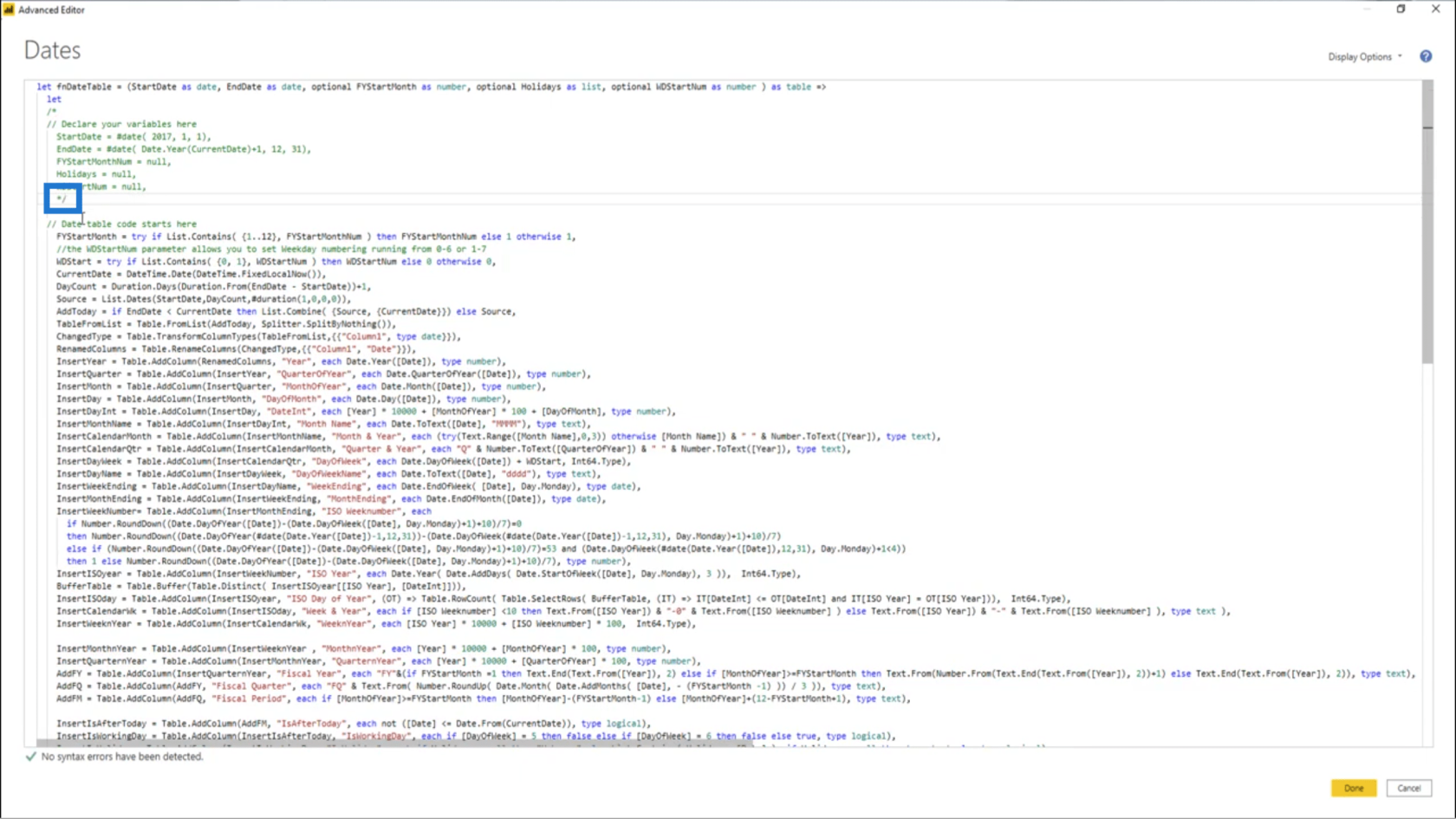LuckyTemplates で日付テーブル関数をテーブル クエリに変換する