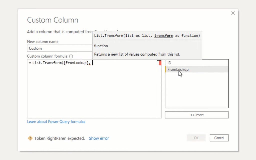 Tutorial do Editor do Power Query: extrair valores de campo de registro de listas
