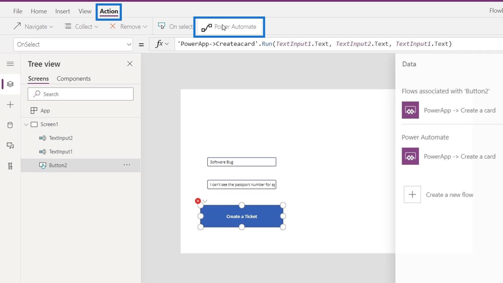 Microsoft Power Automate への PowerApps の統合