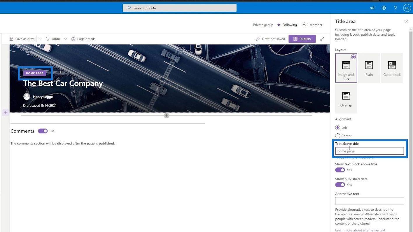 Übersicht und Erstellung der SharePoint-Homepage