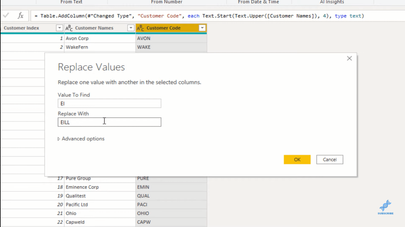 來自示例 LuckyTemplates 的列 - Power Query 教程