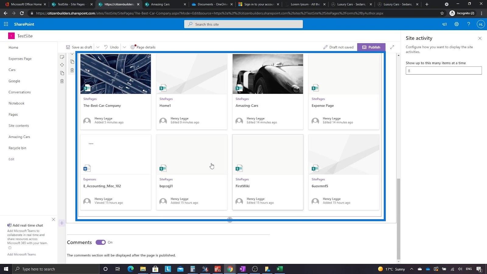 Übersicht und Erstellung der SharePoint-Homepage