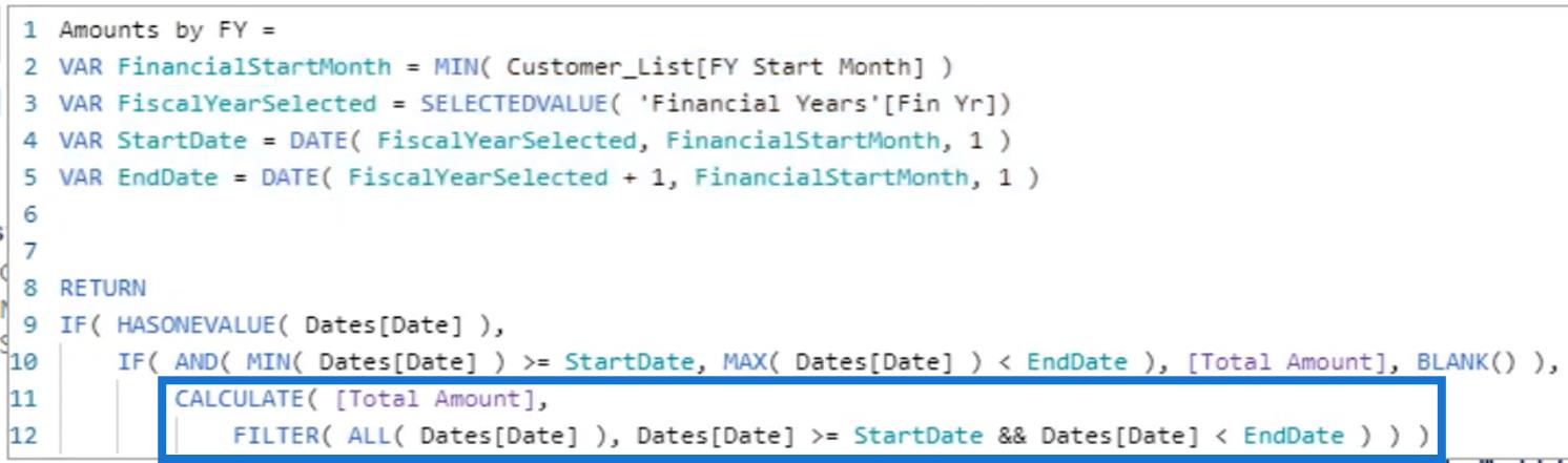 LuckyTemplates レポートでの会計年度の動的フィルター処理