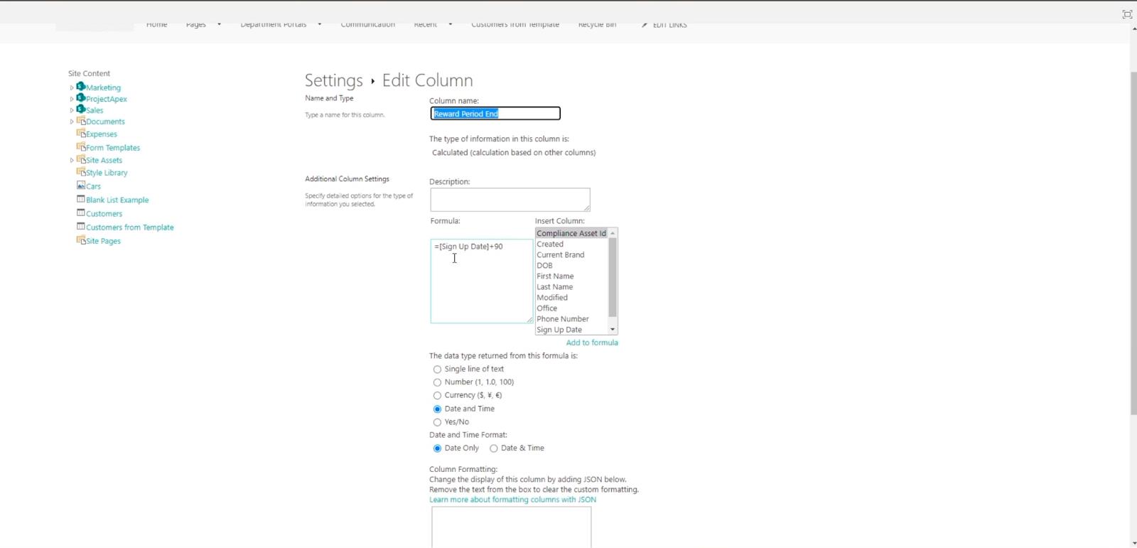 SharePoint の計算列 |  概要