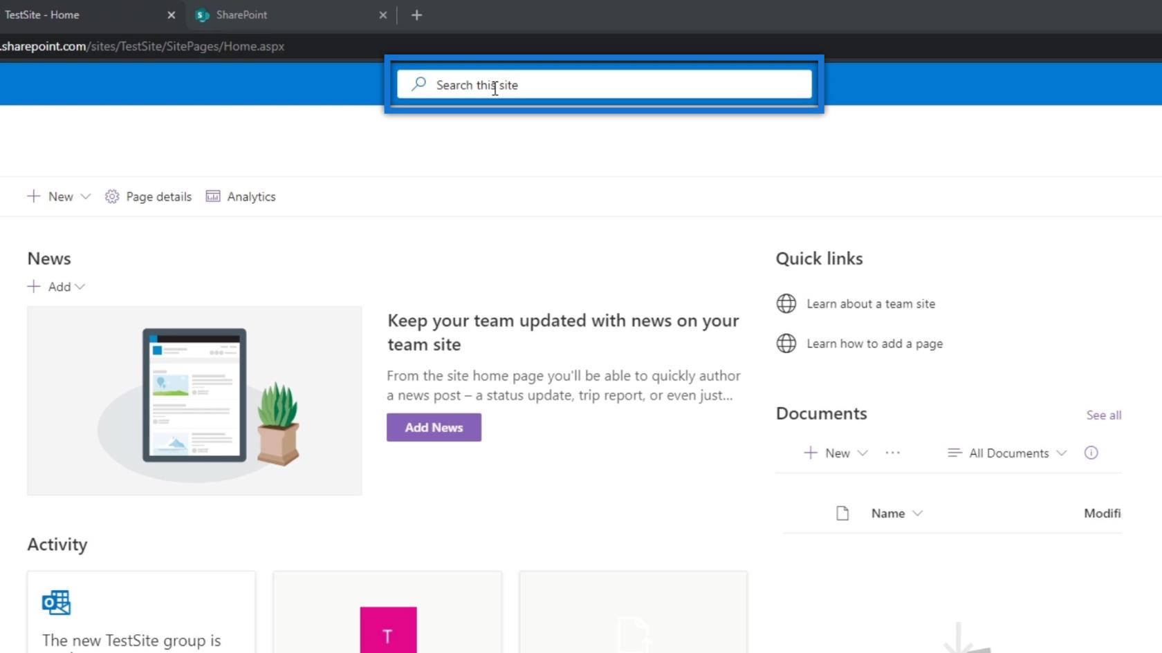 SharePoint 網站 |  佈局和菜單演練