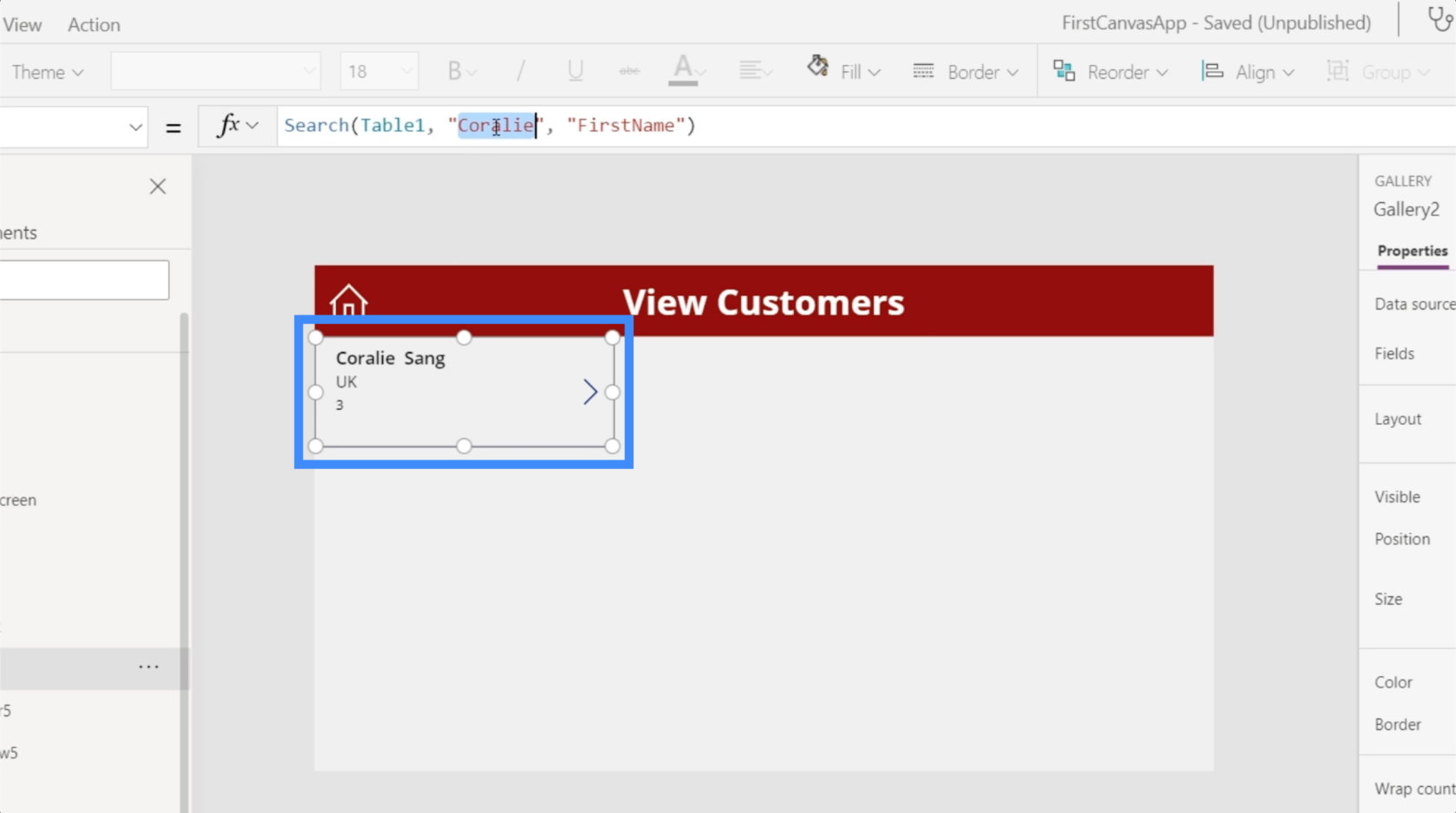 PowerApps 検索フィールド: 追加およびカスタマイズする方法