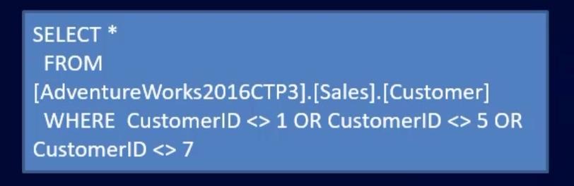 IN、NOT IN、LIKE、NOT LIKE を使用した SQL のフィルター